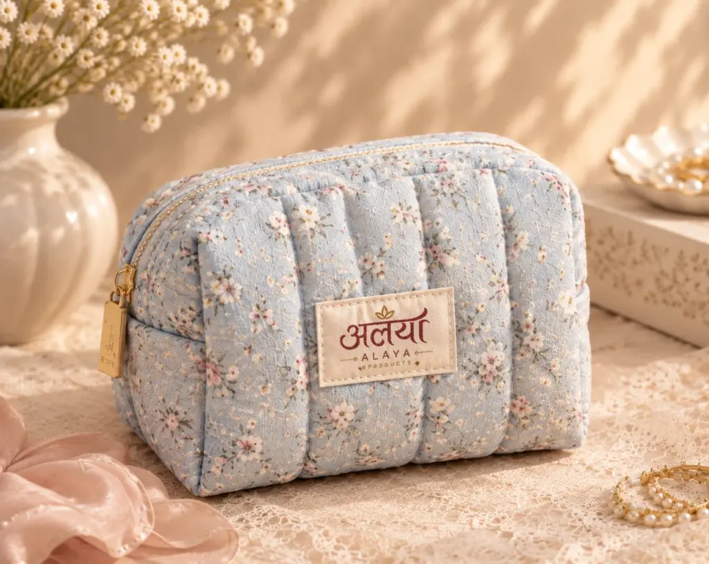 Romantic Blue Floral Alaya Pouch